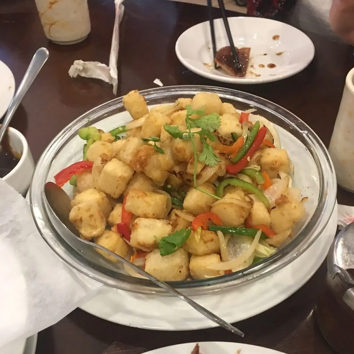 咸鱼鸡粒豆腐 salted fish with chicken & tofu
